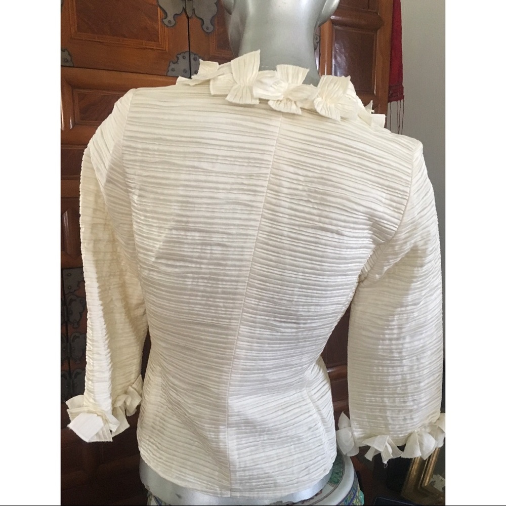 ANN FONTAINE FRENCH Zip Flower Blouse-FR34 US4 EUC - Picture 5 of 6